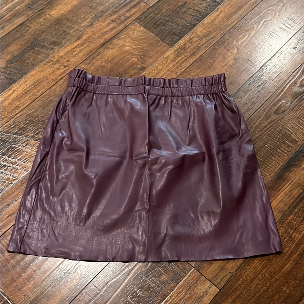 Loft Plum Leather Skirt